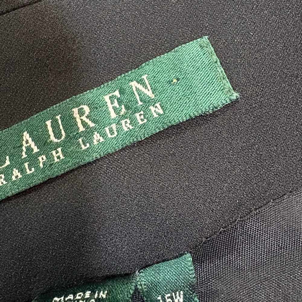 Lauren Ralph Lauren Blazer Women's Black Silk Cropped Jacket 16W - Picture 3 of 6